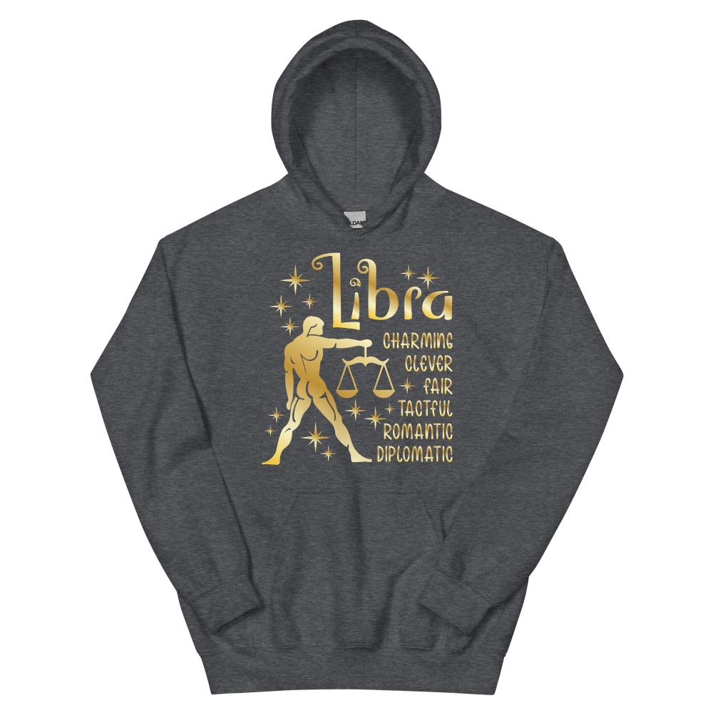 Libra Zodiac Positive Traits Hoodie - Dark Heather Color - https://ascensionemporium.net
